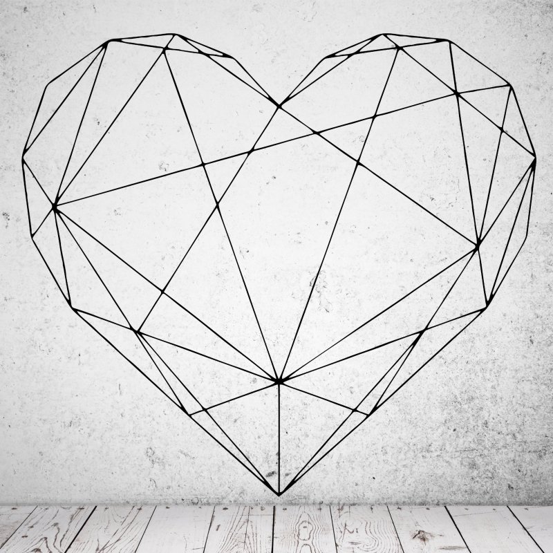 Preview: 46209 Herz geometrisch Wandaufkleber